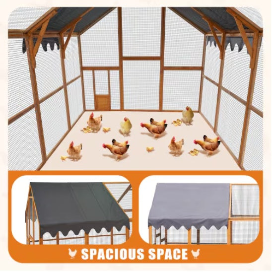 Walk-in Outdoor Catio & Chicken Run | Large Metal & Wood Pet Enclosure