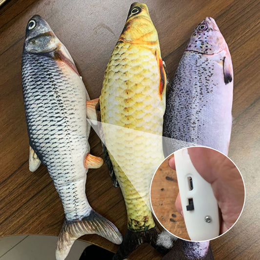 Electric Flopping Fish Toy for Cats – No Catnip, USB Rechargeable, Interactive Realistic Fish Simulation