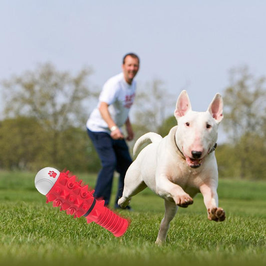 Interactive Squeaky Chew Toy for Medium and Large Dogs – Durable Rubber Ball with Fun Design for Dental Care & Stress Relief