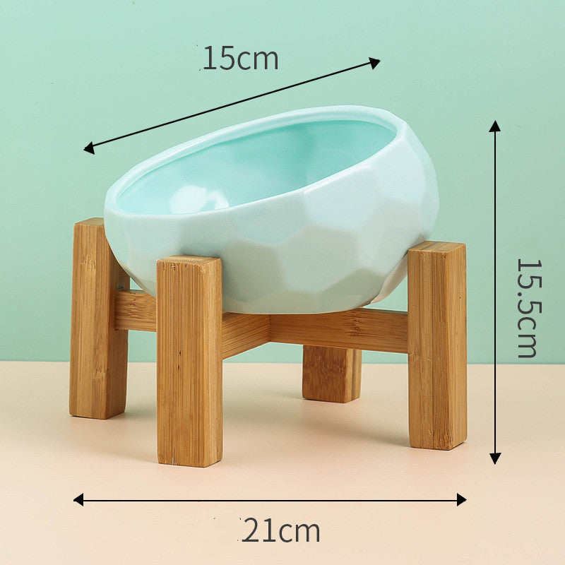 Modern Ceramic Tilted Pet Bowl for Cats & Dogs | Ergonomic & Stylish