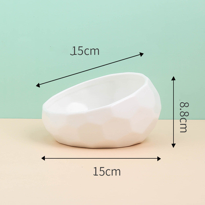 Modern Ceramic Tilted Pet Bowl for Cats & Dogs | Ergonomic & Stylish
