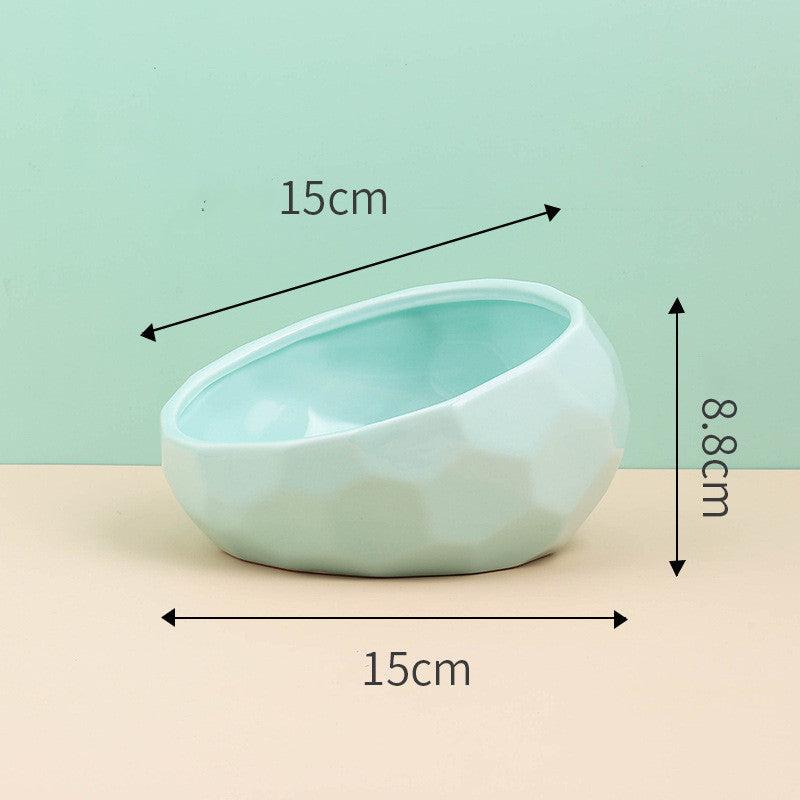 Modern Ceramic Tilted Pet Bowl for Cats & Dogs | Ergonomic & Stylish