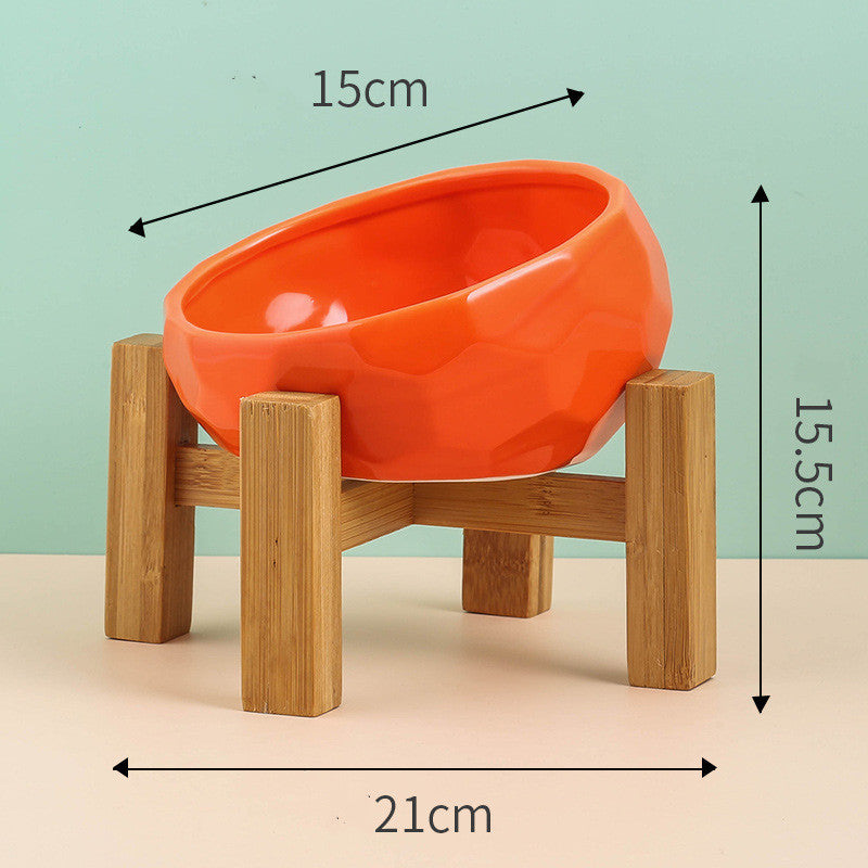 Modern Ceramic Tilted Pet Bowl for Cats & Dogs | Ergonomic & Stylish