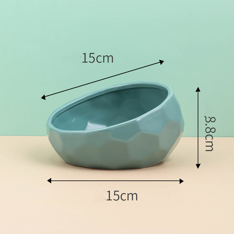 Modern Ceramic Tilted Pet Bowl for Cats & Dogs | Ergonomic & Stylish