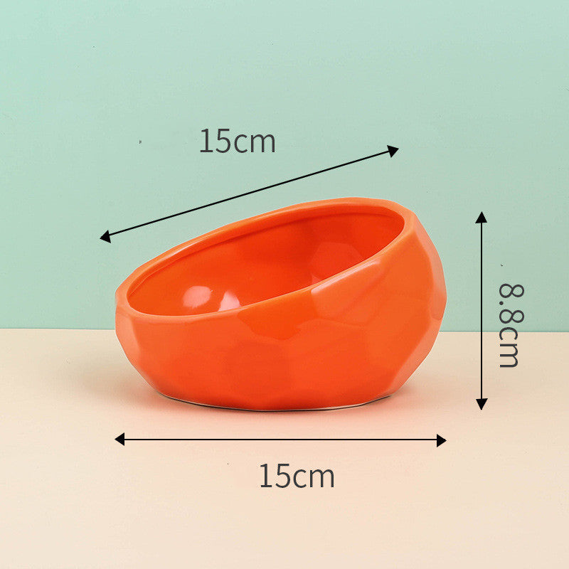 Modern Ceramic Tilted Pet Bowl for Cats & Dogs | Ergonomic & Stylish