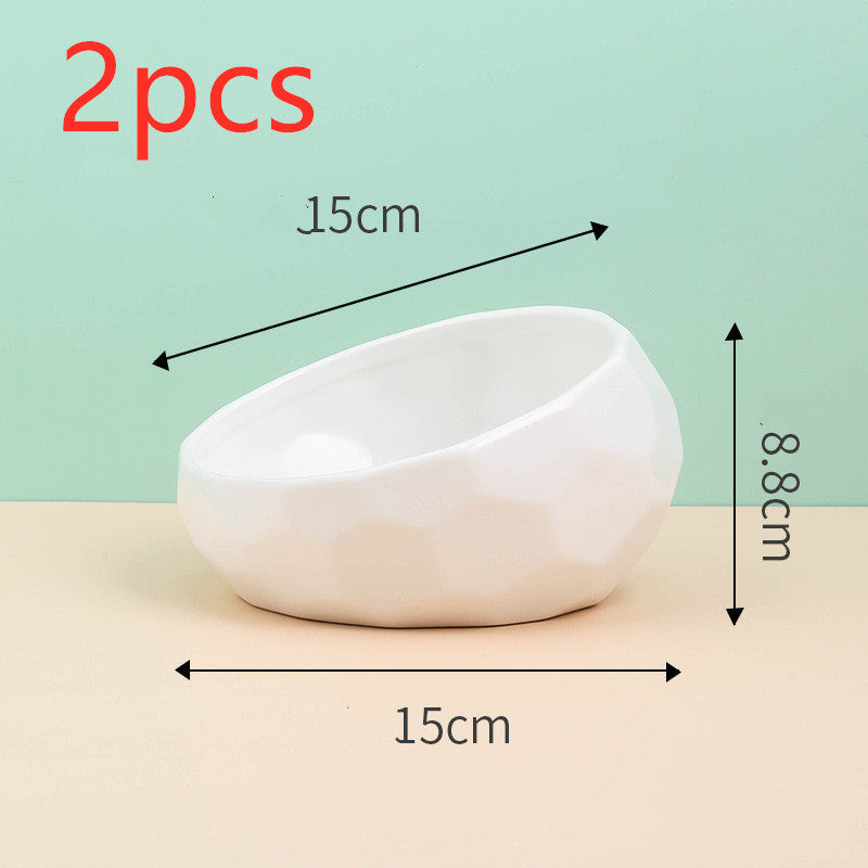 Modern Ceramic Tilted Pet Bowl for Cats & Dogs | Ergonomic & Stylish
