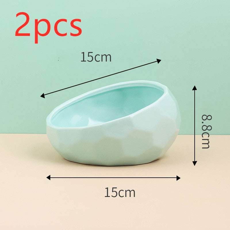 Modern Ceramic Tilted Pet Bowl for Cats & Dogs | Ergonomic & Stylish