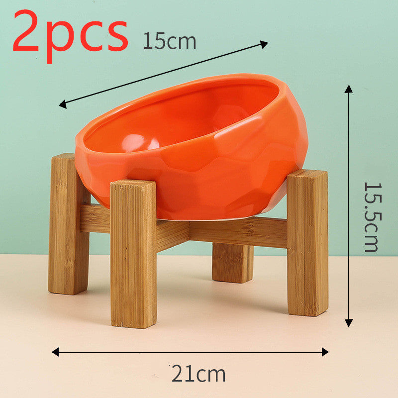 Modern Ceramic Tilted Pet Bowl for Cats & Dogs | Ergonomic & Stylish