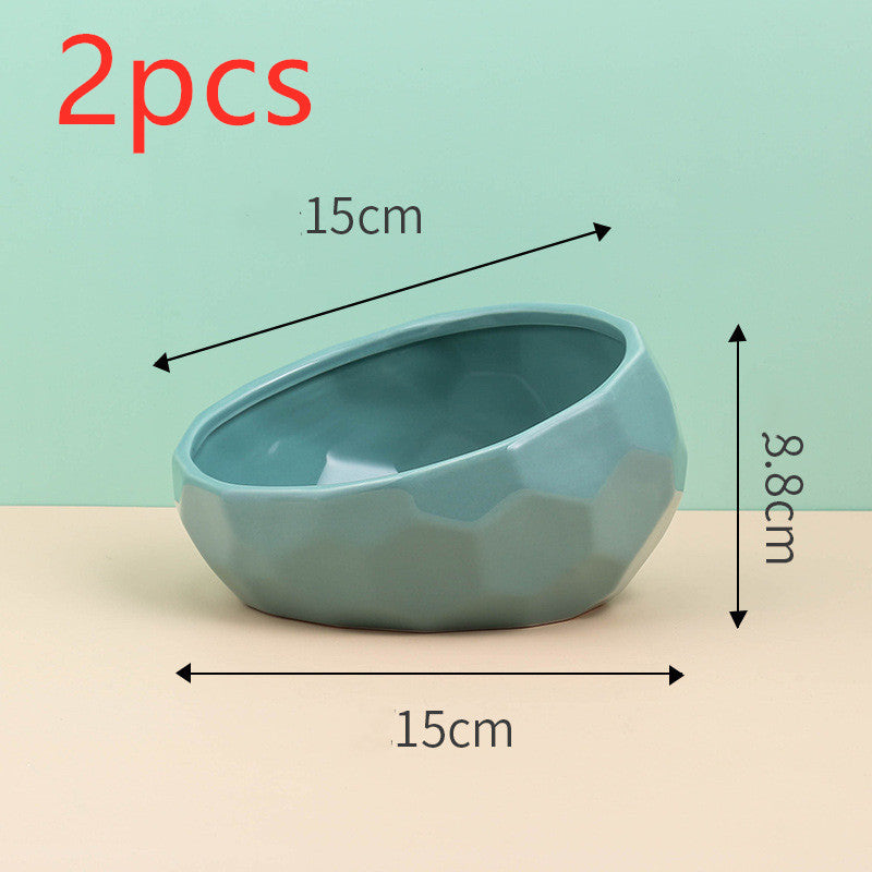 Modern Ceramic Tilted Pet Bowl for Cats & Dogs | Ergonomic & Stylish