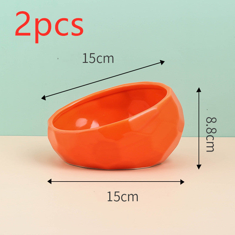 Modern Ceramic Tilted Pet Bowl for Cats & Dogs | Ergonomic & Stylish