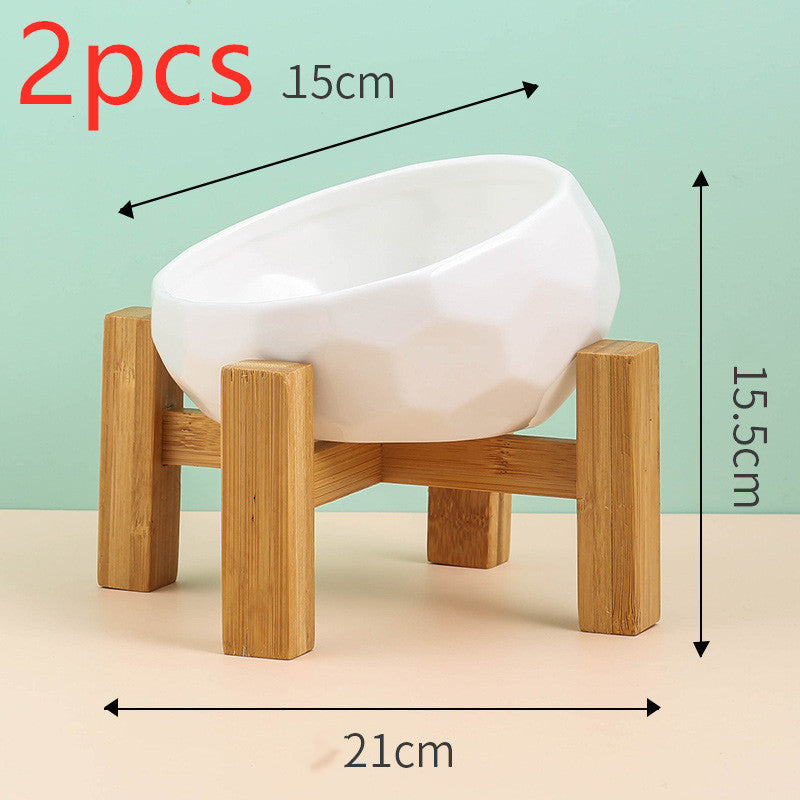 Modern Ceramic Tilted Pet Bowl for Cats & Dogs | Ergonomic & Stylish
