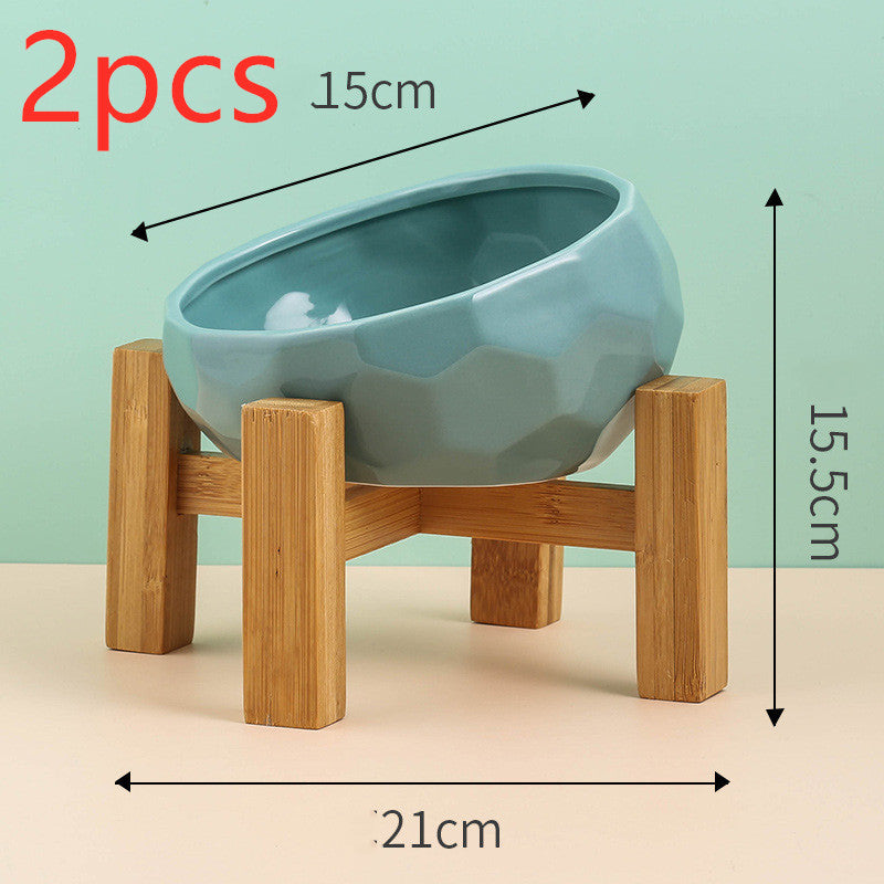Modern Ceramic Tilted Pet Bowl for Cats & Dogs | Ergonomic & Stylish