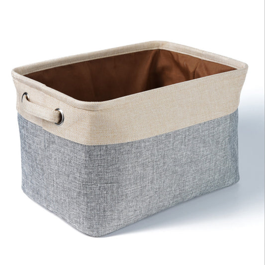 Linen Dog Toy Storage Basket – Multi-Purpose Organizer for Toys, Clothes & More – Japanese Style, 38×26×24cm