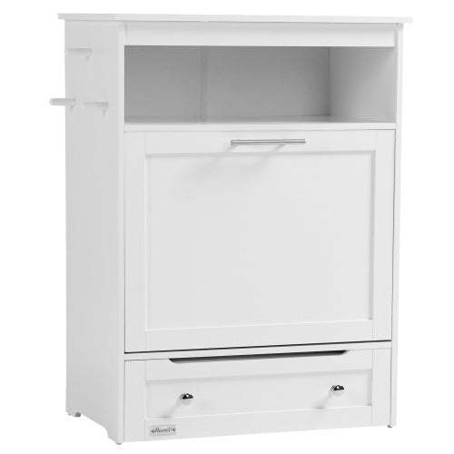 PawHut Hidden Pet Feeder Station & Storage Cabinet with Pull-Out Bowls