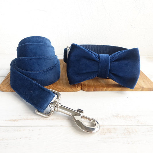 MUTTCO Dog Collar & Leash Set with Bow Tie | Designer Pet Set