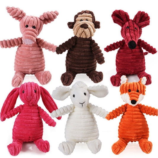 Vocal Animal Plush Toy for Dogs – Molar Teeth Cleaning & Chew Training Toy