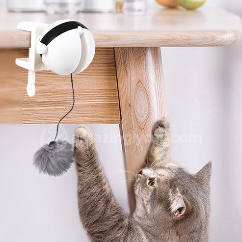 Electronic Motion Cat Toy – Interactive Rolling Ball with Real Fur Teaser