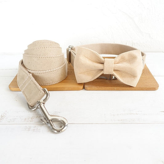 MUTTCO Dog Collar & Leash Set with Bow Tie | Designer Pet Set
