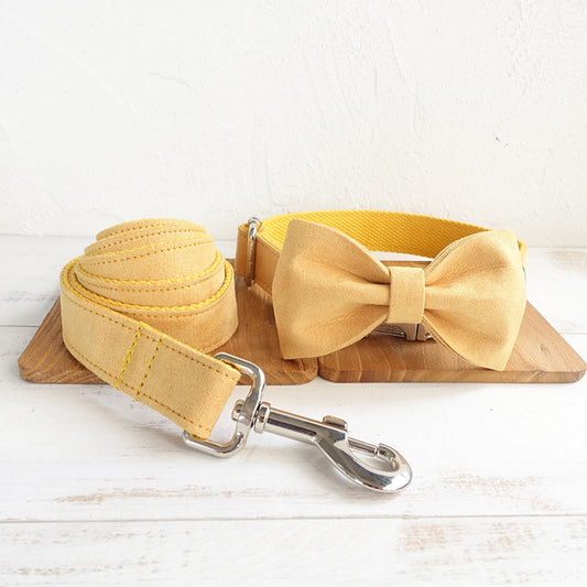 MUTTCO Dog Collar & Leash Set with Bow Tie | Designer Pet Set