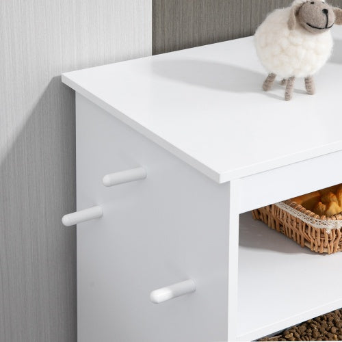 PawHut Hidden Pet Feeder Station & Storage Cabinet with Pull-Out Bowls