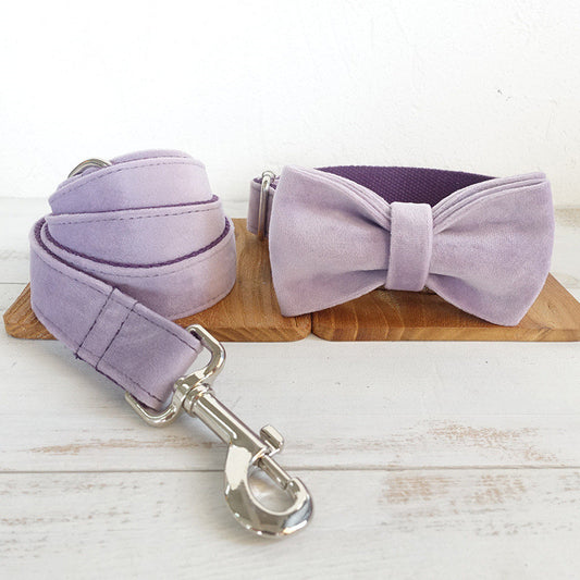 MUTTCO Dog Collar & Leash Set with Bow Tie | Designer Pet Set
