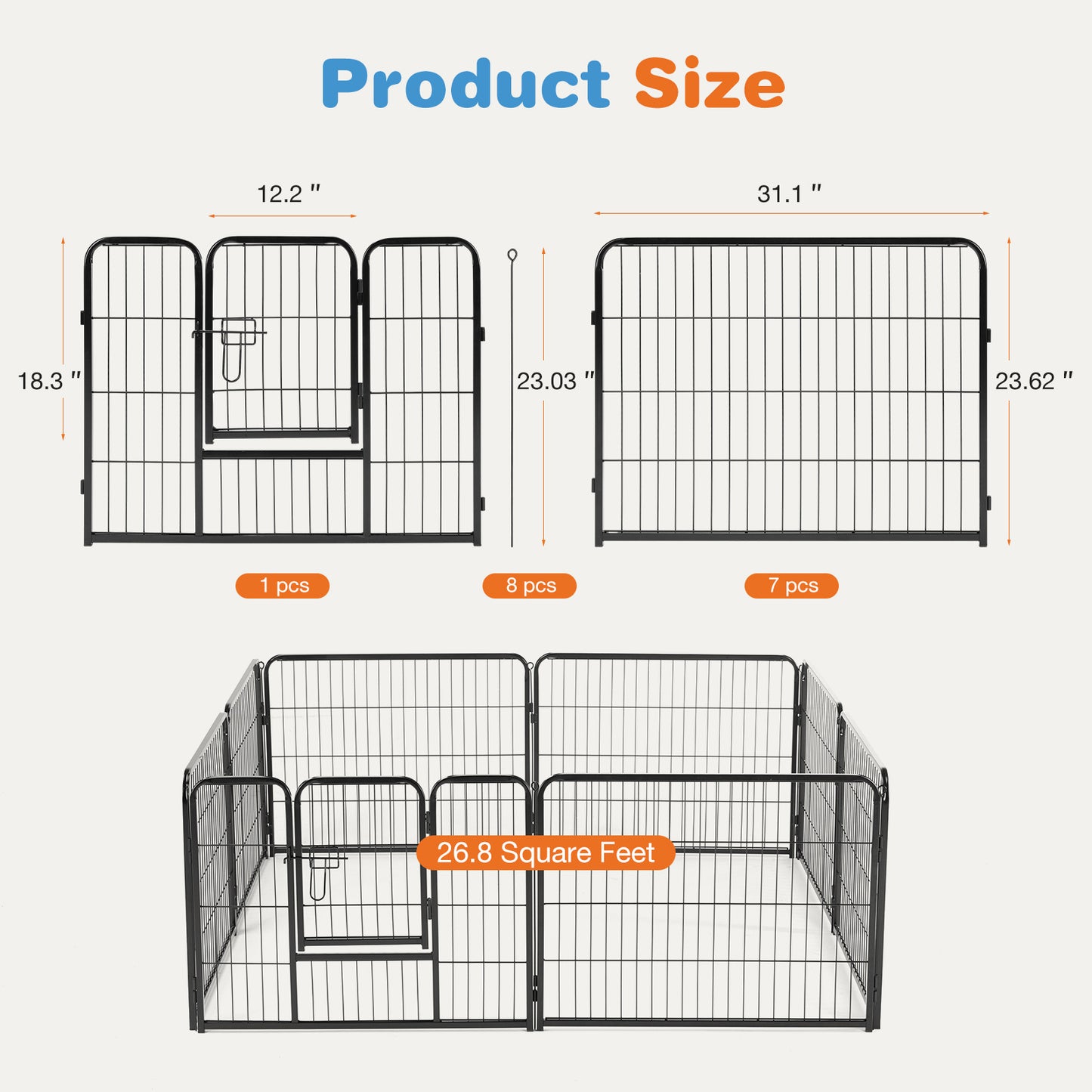 Heavy-Duty Modular Pet Playpen | Indoor/Outdoor Metal Dog Fence