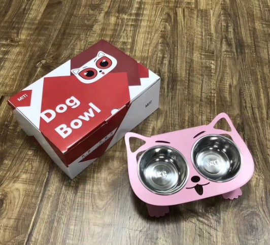 Stable Anti-Tip Stainless Steel Pet Bowl for Dogs & Cats
