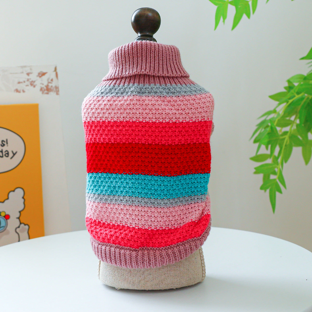 Multi-Stripe Knit Pet Sweater | Cozy Jumper for Small Dogs & Cats
