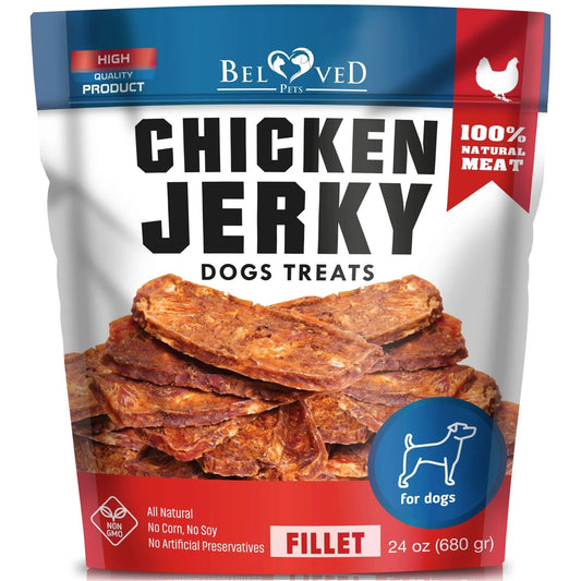 Beloved Pets Chicken Jerky Dog Treats | 1.5 Lb Bag | Human-Grade & Grain-Free
