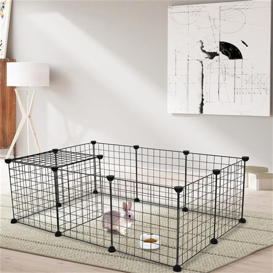 DIY Modular Small Animal Playpen | 12-Panel Wire Grid Fence