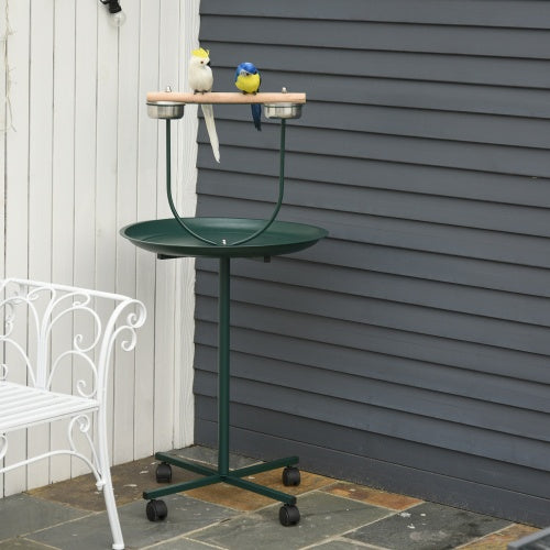 PawHut 48" Rolling Bird Perch | T-Stand for Training & Play