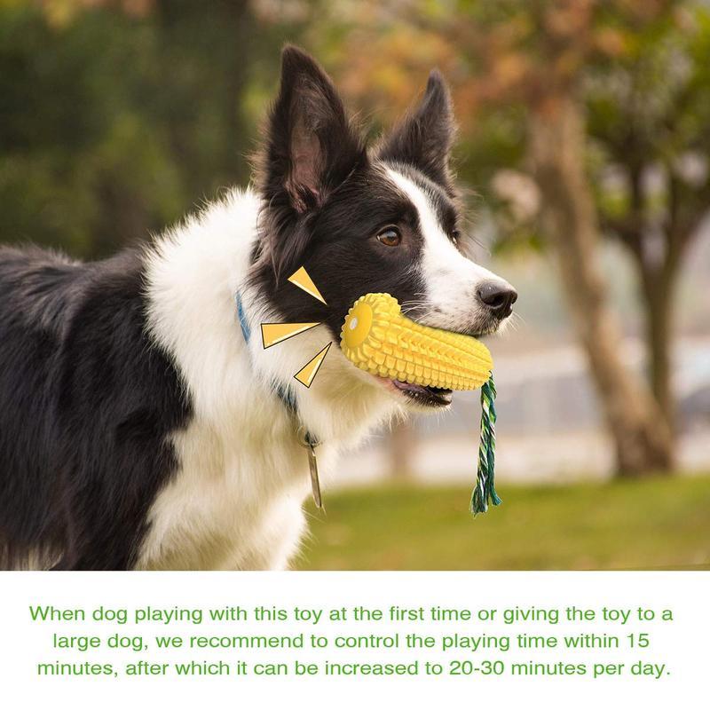 PROKEl Corn Stick Dog Chew Toy – Squeaky Rope Toy for Small, Medium & Large Breeds – Tough TPR Material for Aggressive Chewers (5.8")