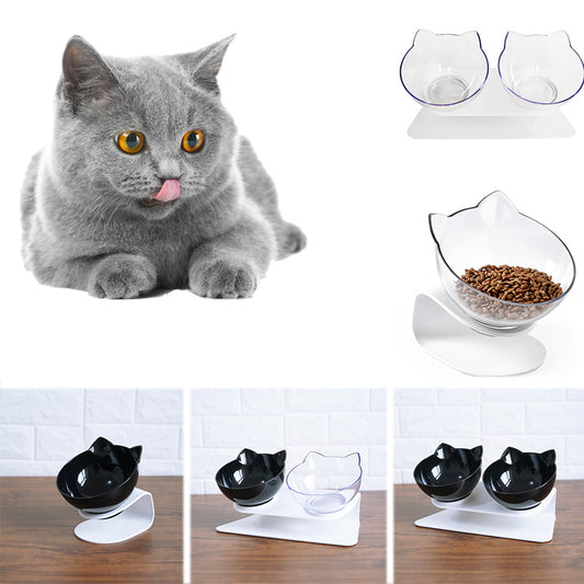 Elevated Double Bowls for Neck & Whisker Health