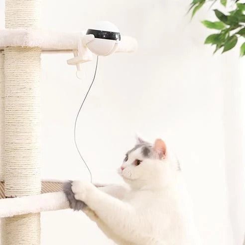 Electronic Motion Cat Toy – Interactive Rolling Ball with Real Fur Teaser