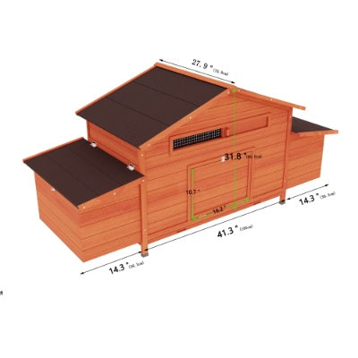 Large Wooden Chicken Coop with Dual Nesting Boxes | Outdoor Hen House