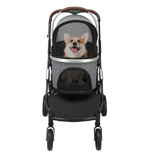 3-in-1 Pet Stroller, Carrier & Travel Crate | Lightweight & Foldable