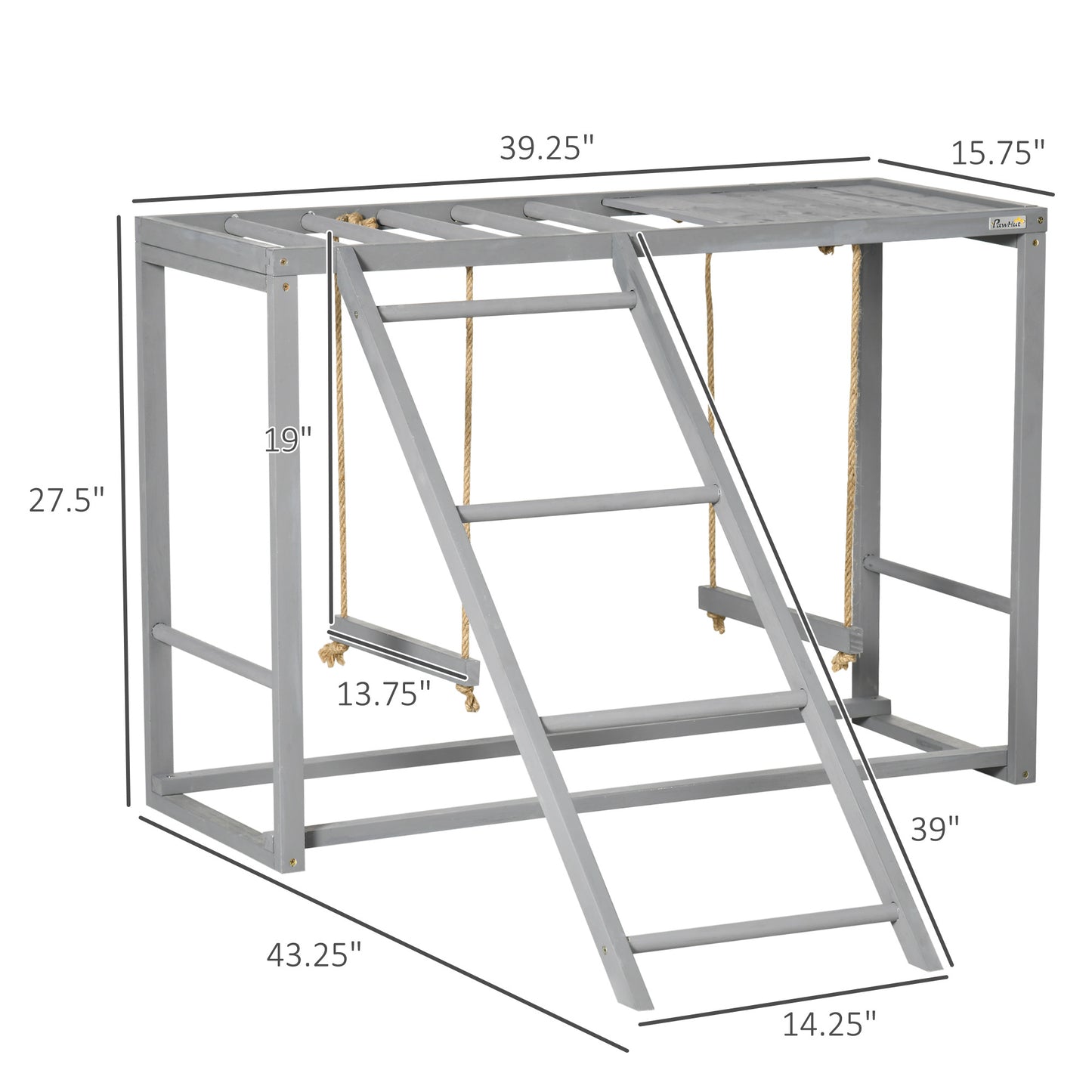 PawHut Wooden Chicken Playground | Activity Center with Swings & Perches
