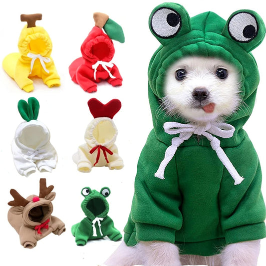 Cute Character Pet Hoodie | Warm Fleece Sweater for Small Dogs & Cats