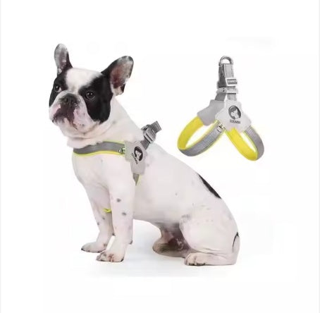 YT No-Pull Reflective Pet Harness with Leather Leash Set | Adjustable for Dogs & Cats