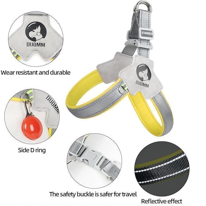 No-Pull Reflective Dog Harness with Leather Leash | Adjustable Vest Set