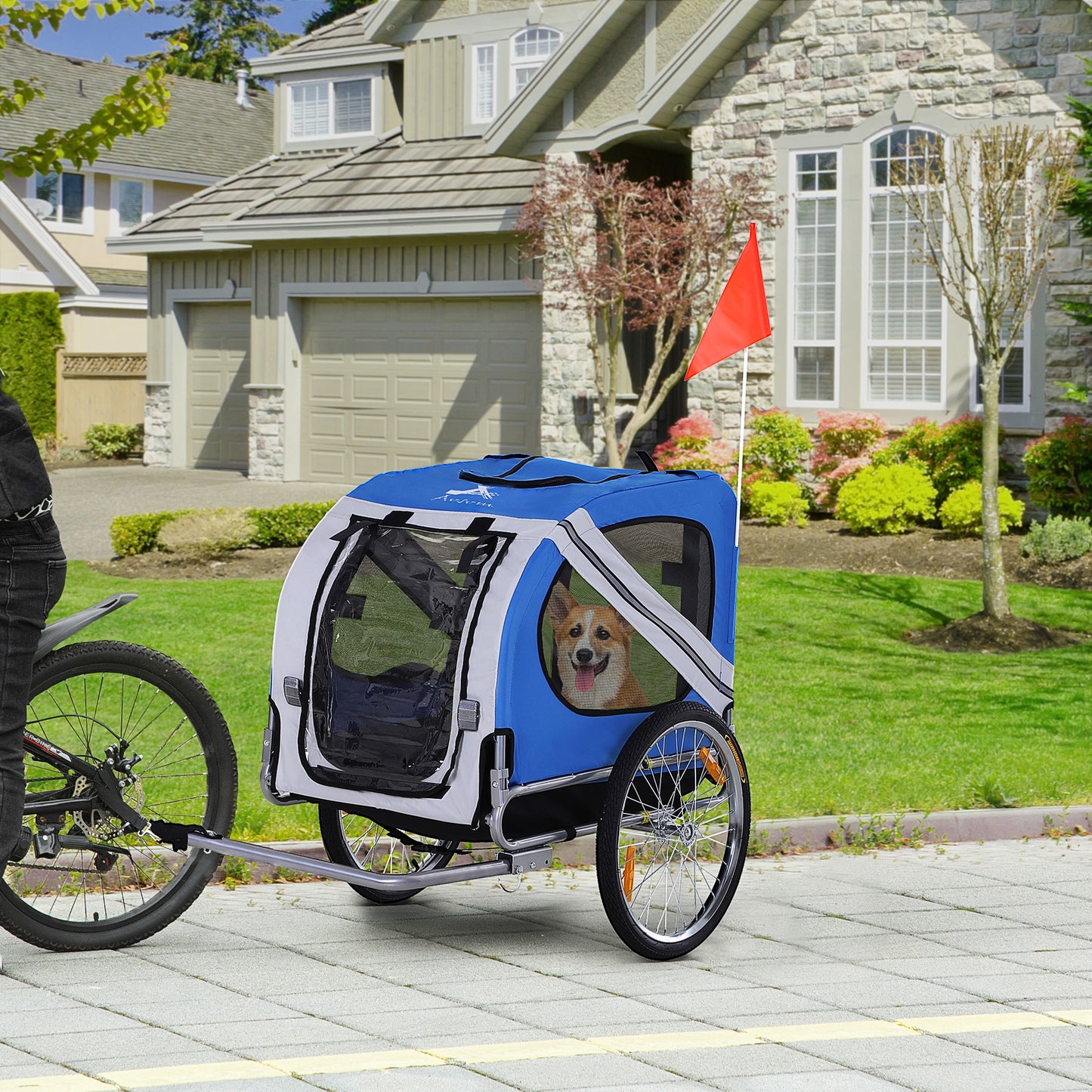 Aosom Foldable Dog Bike Trailer | Off-Road Pet & Cargo Carrier