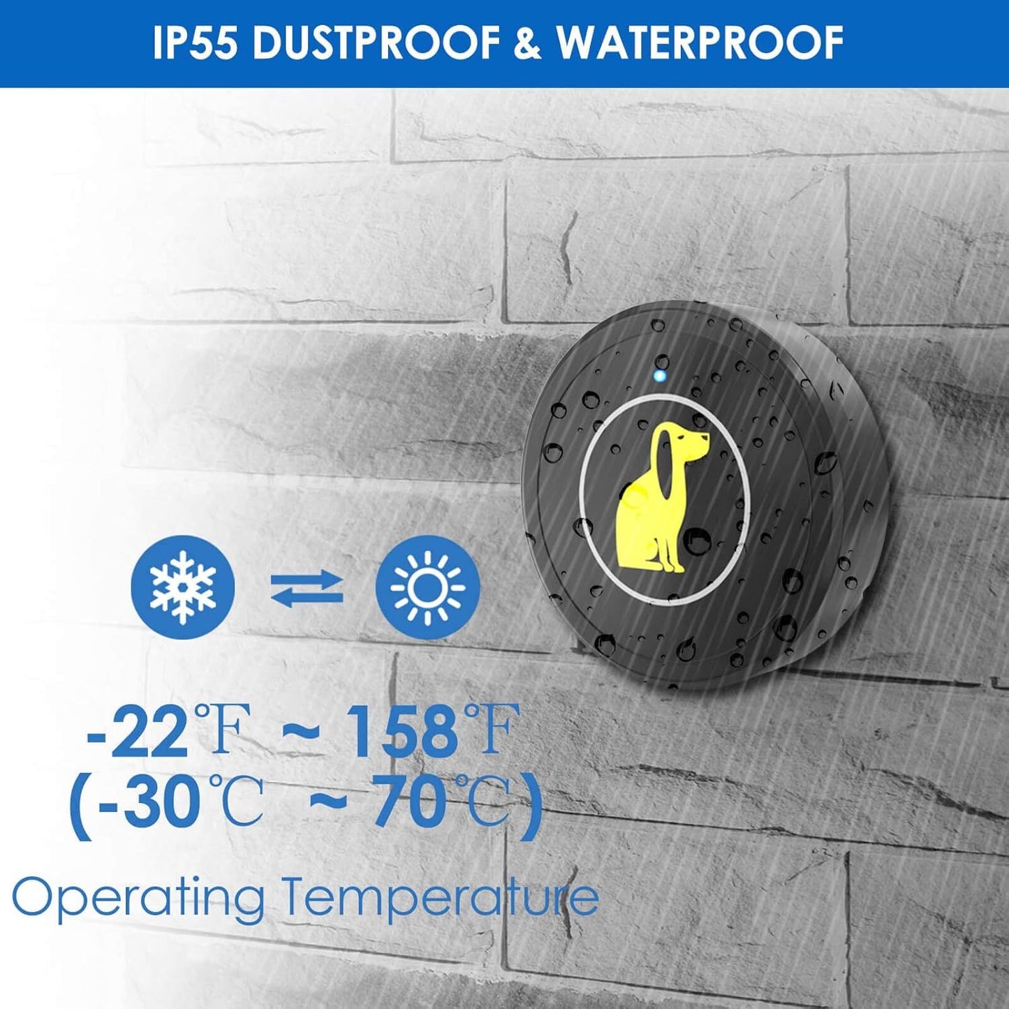Wireless Dog Doorbell for Potty Training | Waterproof Touch Button with Adjustable Volume & Ringtones