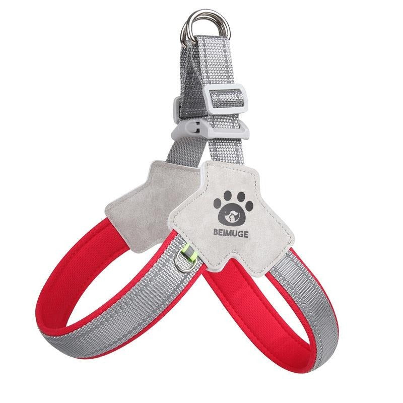 No-Pull Reflective Dog Harness with Leather Leash | Adjustable Vest Set