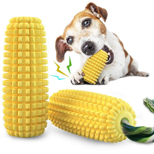 PROKEl Corn Stick Dog Chew Toy – Squeaky Rope Toy for Small, Medium & Large Breeds – Tough TPR Material for Aggressive Chewers (5.8")
