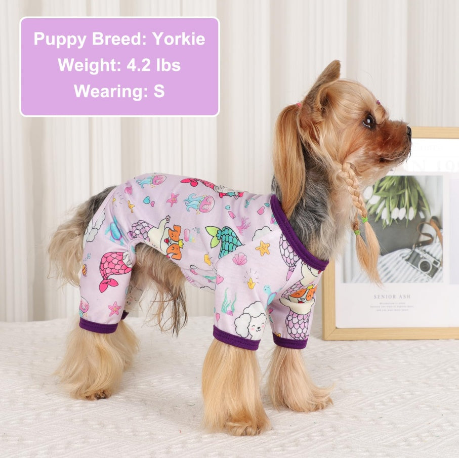 Mermaid Dog Pajamas | Lightweight & Stretchy PJs for Small Dogs