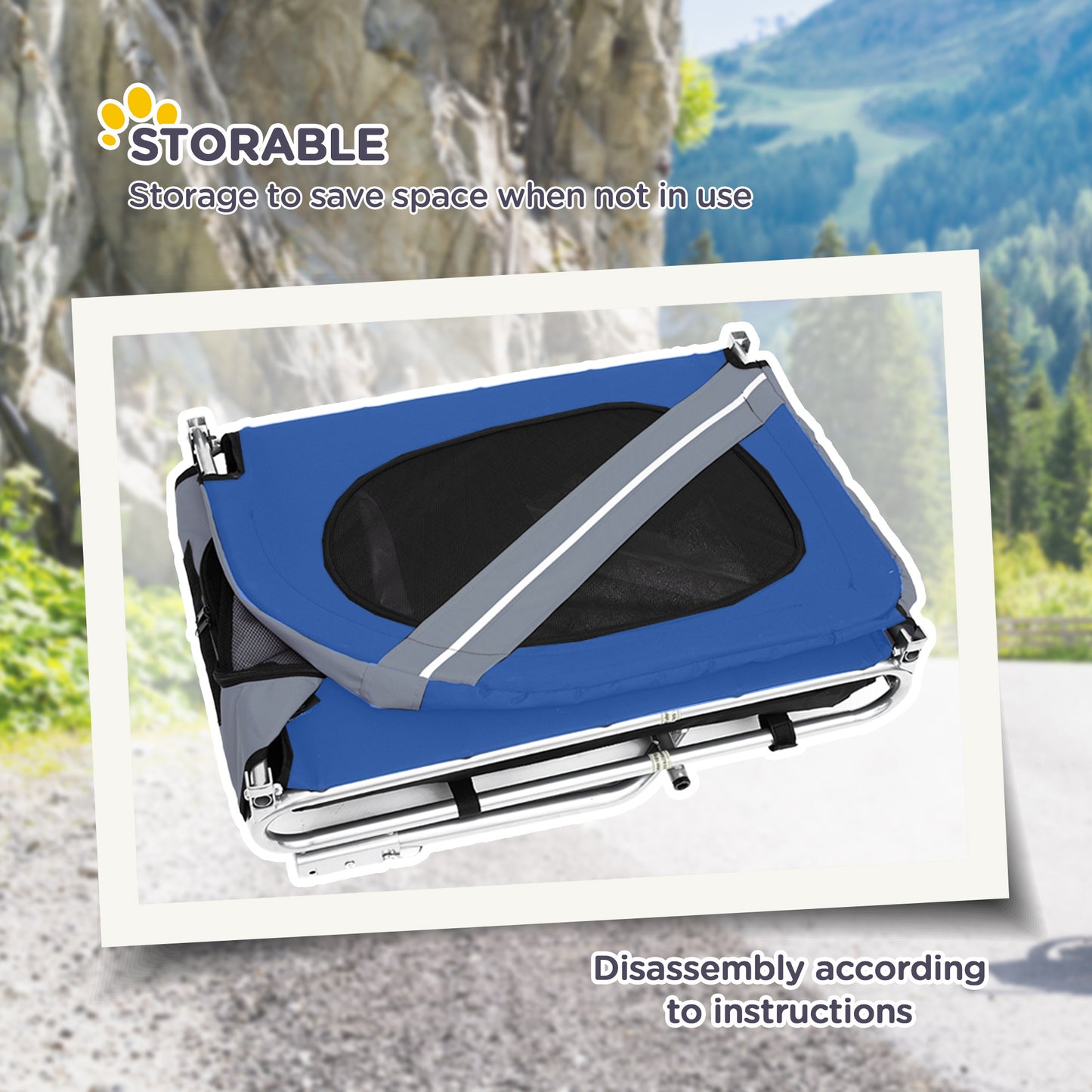 Aosom Foldable Dog Bike Trailer | Off-Road Pet & Cargo Carrier