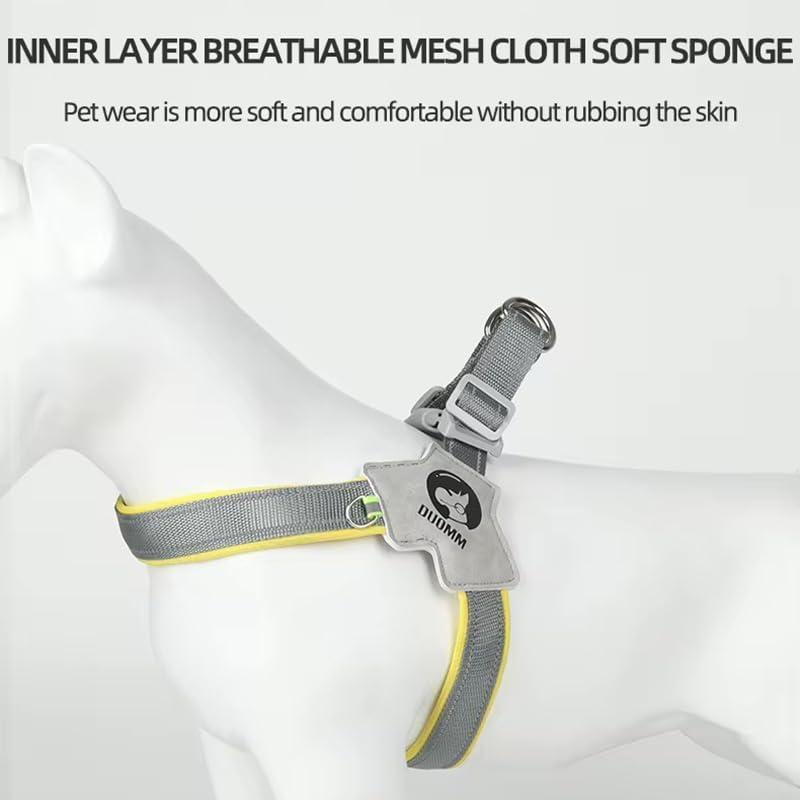No-Pull Reflective Dog Harness with Leather Leash | Adjustable Vest Set