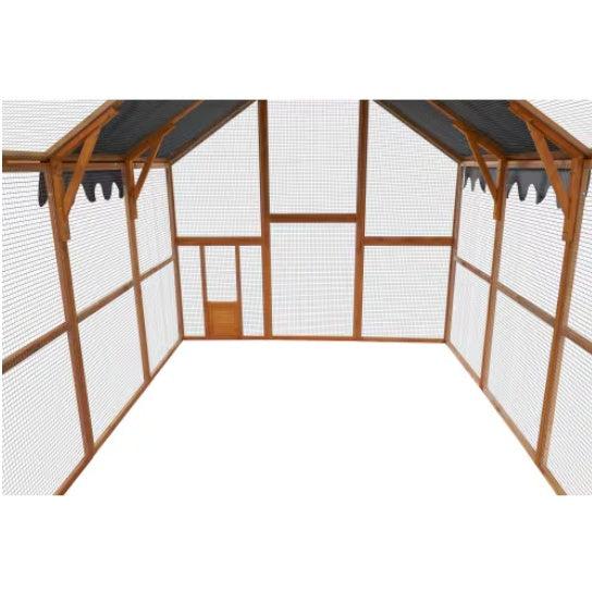 Walk-in Outdoor Catio & Chicken Run | Large Metal & Wood Pet Enclosure