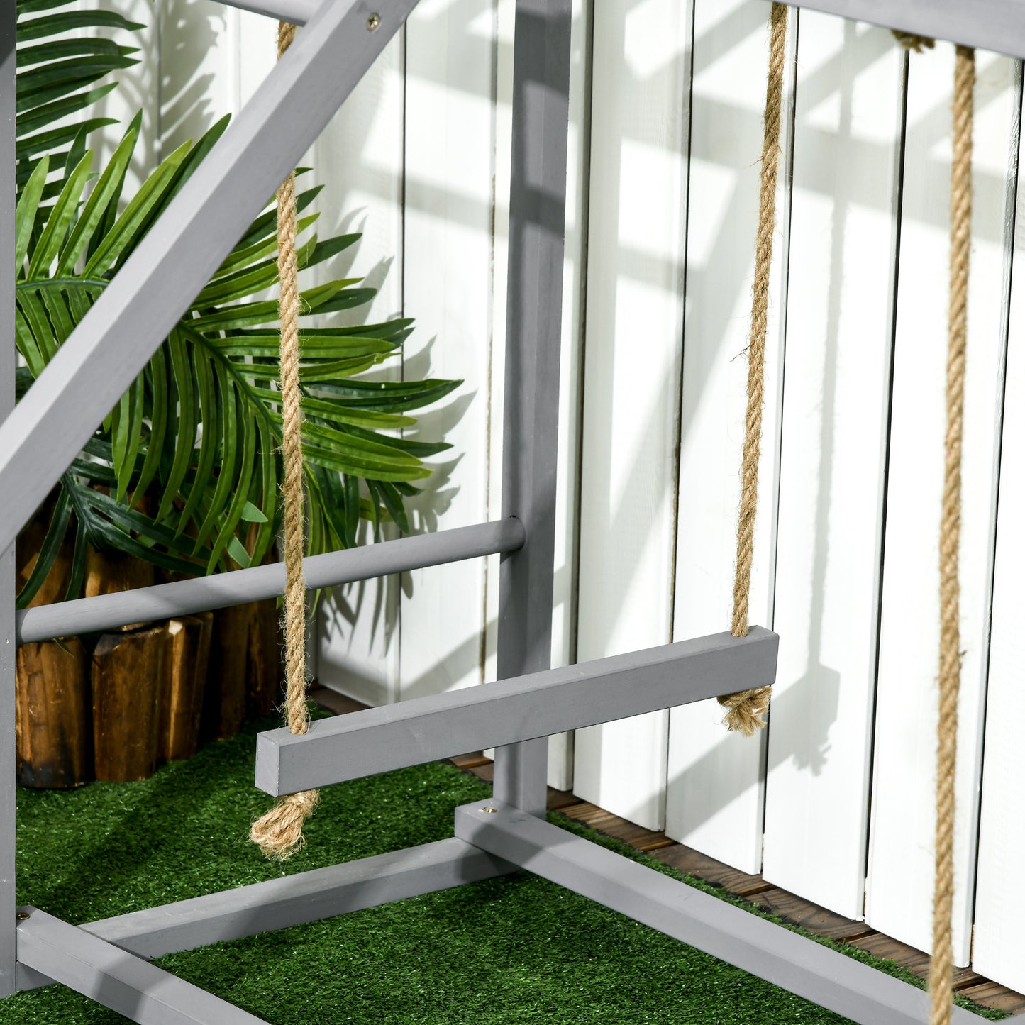 PawHut Wooden Chicken Playground | Activity Center with Swings & Perches