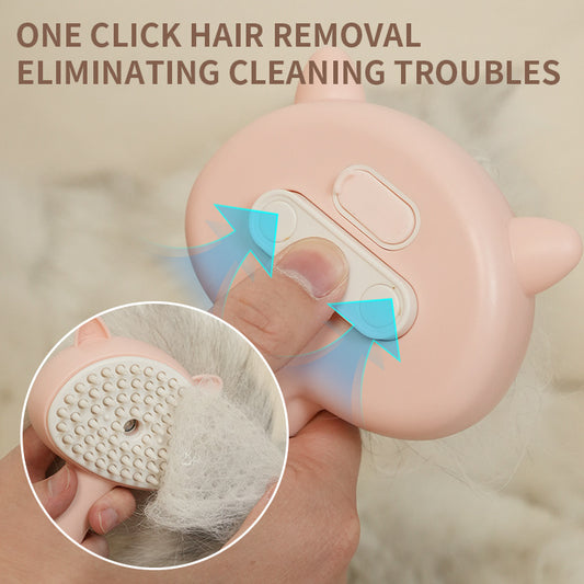 3-in-1 Steamy Pet Brush | Grooming, Massage & Cleaning Mist Combo